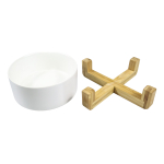 Comedero Bebedero Mascota Elevado Ceramica Base Madera - Imagen 11