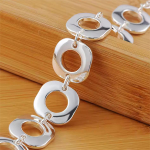 Pulsera Tipo Cadena En Plata 925 Diseño Cuadrado Elegante - Imagen 4