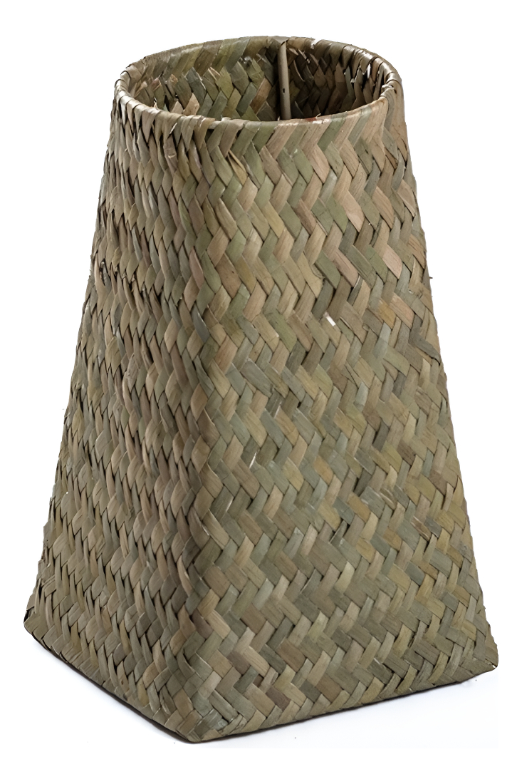 D_852330-MLU93323393478_092025-F.jpg Florero Tejido Cesta Estilo Nordico En Mimbre Y Bambu - Imagen 1