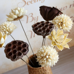 Florero Tejido Cesta Estilo Nordico En Mimbre Y Bambu - Imagen 17