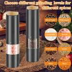 Molinillo Pimentero Eléctrico De Mano A Pilas Con Luz Color Negro - Imagen 4