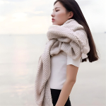 Manta De Lana Con Borlas Throw Blanket Sofa 110x150cm Color Blanco Diseño Liso - Imagen 5