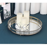 Bandeja Circular Dorada Nórdica Espejada Decorativa Grande - Imagen 3