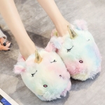 Pantuflas Unicornio Unisex Multicolor De Animales Invierno - Imagen 5