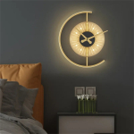 Reloj Luminoso De Pared 3d Moderno Led De Hogar Decoración Estructura Dorado Oscuro - Imagen 3