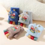 Guantes Infantiles Medio Dedo Y Mitones 2 En 1 Color Caqui - Imagen 2