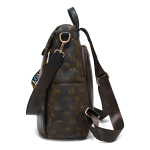 Bolso Mochila Antirrobo Gran Capacidad En Pu Estampado Color Negro - Imagen 2