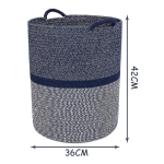 Cesto Para Ropa Sucia Gran Capacidad Algodon Navy - 42x36 - Imagen 7