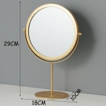 Espejo Tocador Mesa Redondo Dorado Decorativo Base Redonda - Imagen 2