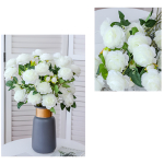Planta Flor Artificial Peonia Decoracion Hogar 3 Flores - Imagen 9