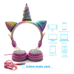 Auriculares Infantiles Unicornio Con Brillos Lol - Cable Color Multicolor - Imagen 5