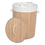 Cesto Para Ropa Sucia Gran Capacidad Bambu Con Tapa 50x35 - Imagen 3