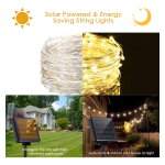 Guirnalda Guía 100 Mini Luces Led Luciérnagas Solar Navidad Luces Calida - Imagen 7