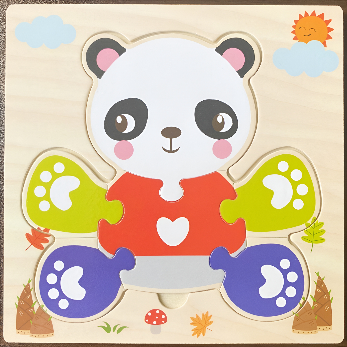 D_872280-MLU95188398277_102025-F.jpg Puzzle Infantil En Madera Piezas Grandes - Oso Panda - Imagen 1
