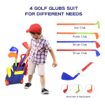 Set Juego Mini Golf Infantil Palos Pelotas Hoyos Color Azul - Imagen 5