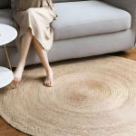 Alfombra Redonda De Rattan Chica Sala De Estar Dormitorio - Imagen 7