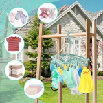 Colgador De Secado Plegable Giratorio Percha 32 Palillos - Imagen 7