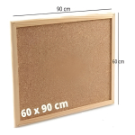 Pizarra De Corcho 60x90 Cm Para Pared Marco Madera - Imagen 2