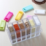 Especiero 6 Frascos Plástico Condimentos Varios Colores - Imagen 5