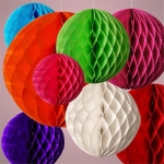 Decoracion De Cumpleaños Pompones De Papel Pelota - 20cm - Imagen 2