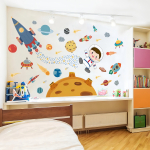Vinilo Decorativo De Pared Astonauta Con Planetas Adhesivos Color Astronauta - Imagen 5