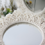 Espejo Colgante De Pared Redondo Decorativo Macramé Vintage - Imagen 8