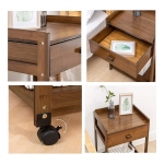 Mesa De Luz Estante Con Ruedas Y Cajón En Madera - Imagen 4