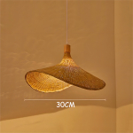 Lámpara De Techo Colgante Bambo Rattan Natural Moderna 30cm - Imagen 6