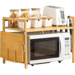Estante Organizador De Bambu Para Microondas Cocina - Imagen 6