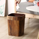 Papelera Cesto Basura Simil Madera Oficina Cocina Baño 12l Color Marrón - Imagen 4