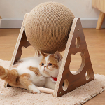 Juguete Rascador Para Gatos Bola De Hilo Sisal Facil Armado 18cm - Imagen 6
