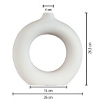 Florero Delicado Moderno Circular Ceramica Semi Liso Grande - Imagen 2