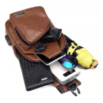 Morral Unisex Urbano Mochila De Hombro Con Usb Cuero Pu - Imagen 12