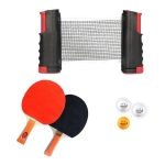 Set De Ping Pong Plegable Red Retractil 3 Pelotas 2 Paletas - Imagen 2