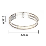 Bandeja Circular Dorada Nórdica Espejada Decorativa Grande - Imagen 3