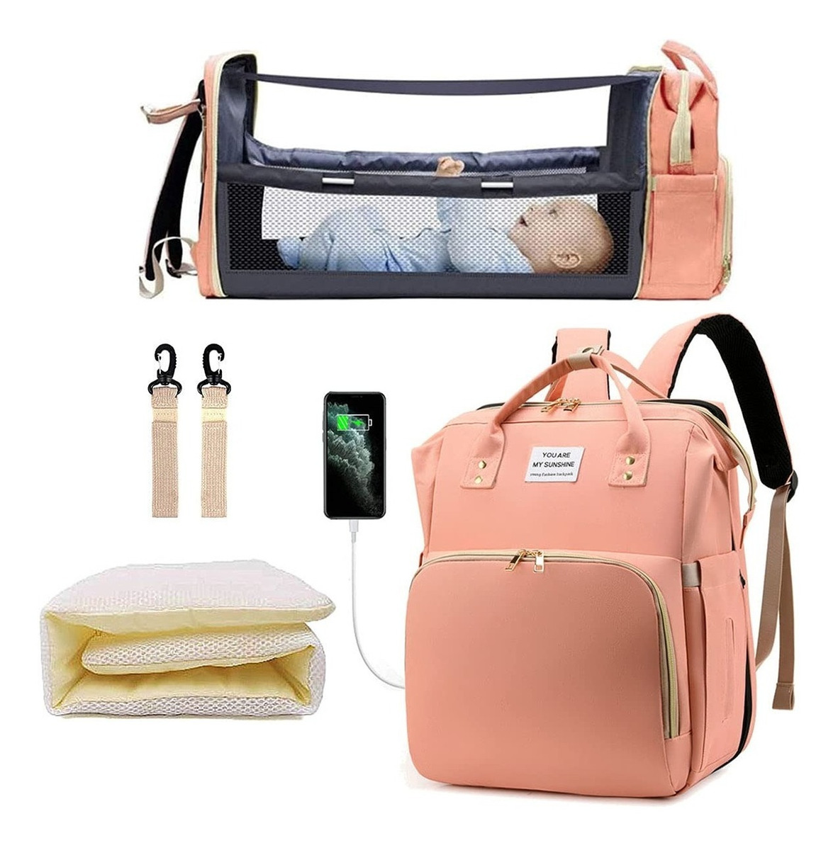 D_890052-MLU47620922360_092021-F.jpg Cuna Bolso Maternal Bebé Cambiador 26lts Calidad Premium - Imagen 1