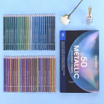 50 Lapices Metalicos Colores Profesionales Escolar - Imagen 2