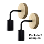 Pack X2 Aplique Metal Madera Nordico Vintage + Lampara - Imagen 16
