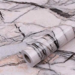 Papel Adhesivo Empapelar Lavable Simil Marmol Blanco 122 Cm - Imagen 2