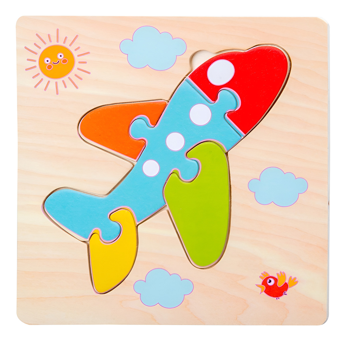 D_891216-MLU94757905296_102025-F.jpg Puzzle Infantil En Madera Piezas Grandes - Avion - Imagen 1