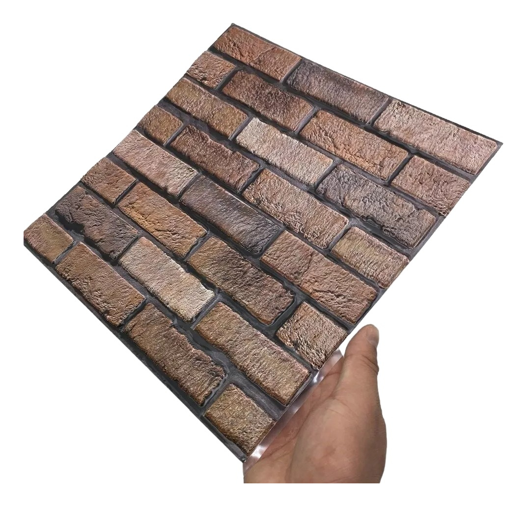 D_892383-MLU76786495970_062024-F.jpg Revestimiento Adhesivo Panel 3d Simil Ladrillo Marrón A5 - Imagen 1