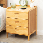 Mesa De Luz Bamboo Tres Cajones Para Dormitorio - Imagen 6
