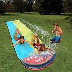 Alfombra Acuática Deslizadora Doble Con Agua Tobogan Piscina - Imagen 4