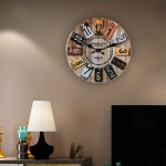 Reloj De Pared Simil Madera Retro Silencioso Decorativo - Imagen 2