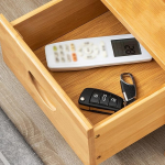 Mesa De Luz Dormitorio Con Tres Cajones Espacio Para Libros - Imagen 8