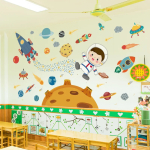 Vinilo Decorativo De Pared Astonauta Con Planetas Adhesivos - Imagen 4