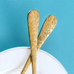 Juego De Cubiertos De Acero Inoxidable Dorados Arabescos - Imagen 4