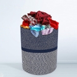 Cesto Para Ropa Sucia Gran Capacidad Algodon Navy - 42x36 - Imagen 4