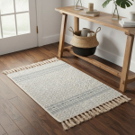 Alfombras Nórdicas Vintage Con Borlas Flecos Textil 90 Cm Diseño De La Tela Opción 7 - Imagen 2