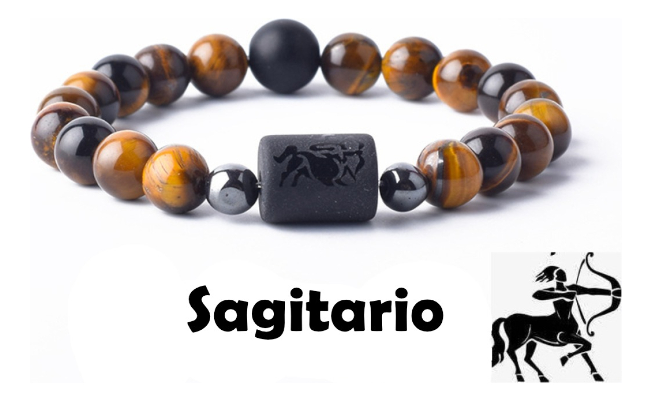 Pulsera De Piedras Naturales Signos Zodiacales Ojo De Tigre - Imagen 56
